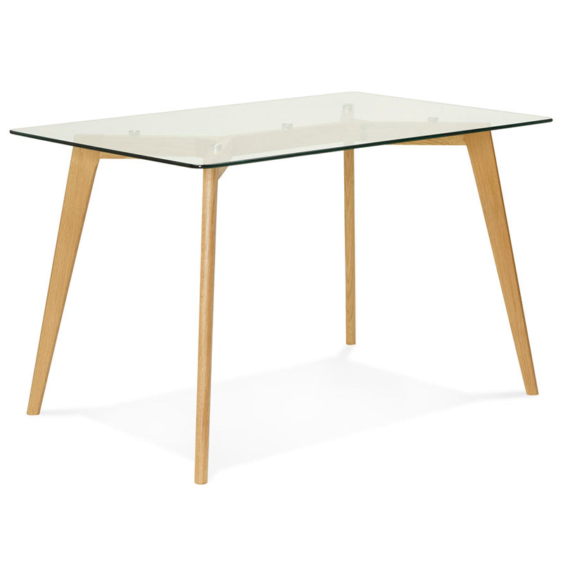 Petite table / bureau droit 'BUGY' en verre - 120x80 cm