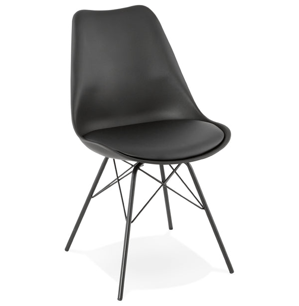 Design stoel 'BYBLOS' zwart industriële stijl - Majorr