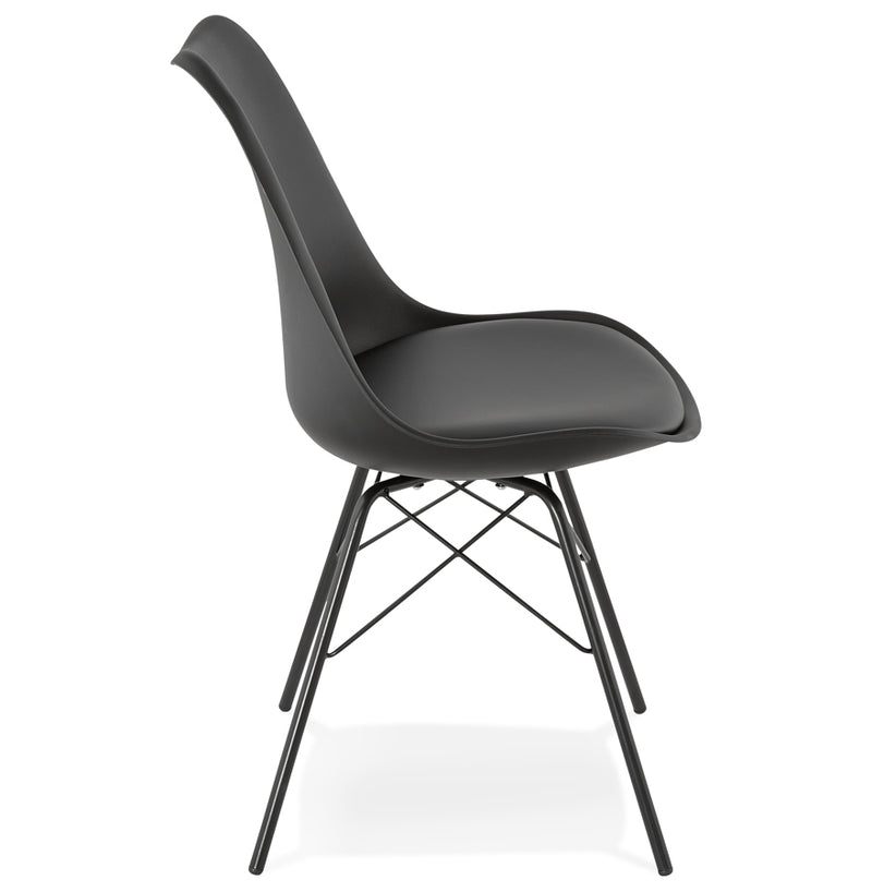 Design stoel 'BYBLOS' zwart industriële stijl - Majorr