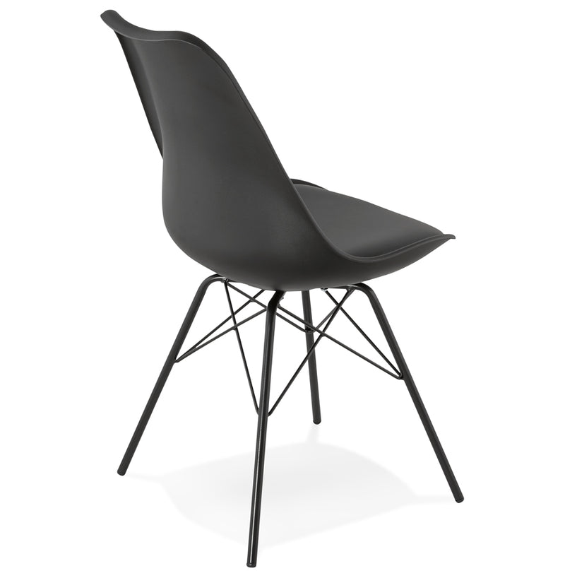 Design stoel 'BYBLOS' zwart industriële stijl - Majorr