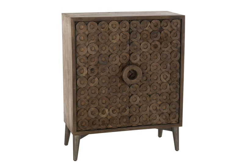 Cabinet 2 Doors Mango Wood/Mdf Brown - Majorr
