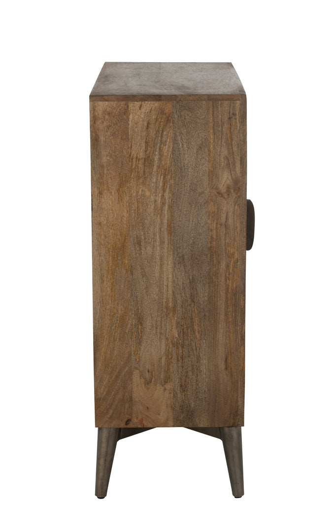 Cabinet 2 Doors Mango Wood/Mdf Brown - Majorr