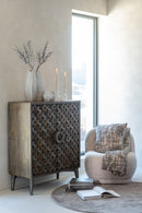 Cabinet 2 Doors Mango Wood/Mdf Brown - Majorr