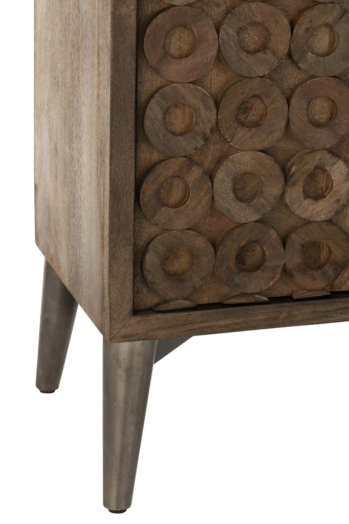 Cabinet 2 Doors Mango Wood/Mdf Brown - Majorr