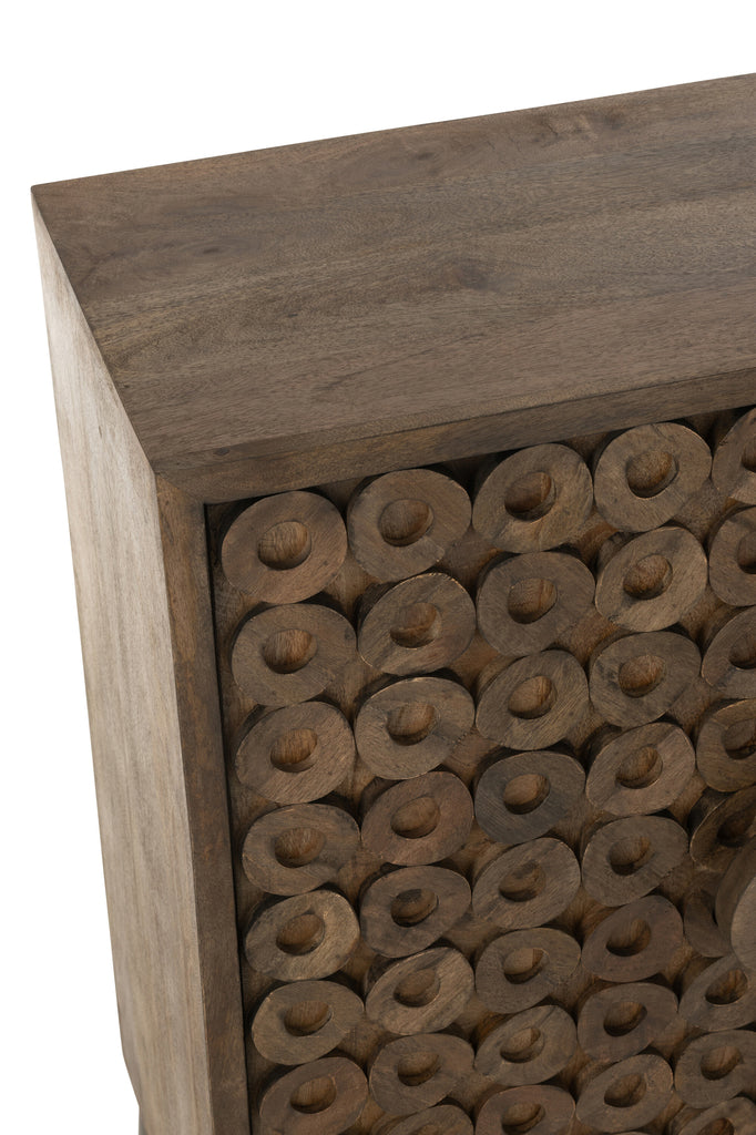 Cabinet 2 Doors Mango Wood/Mdf Brown - Majorr