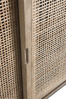 Cabinet 3Sliding Doors Woven Reed Mango Wood Natural - Majorr