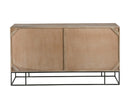 Cabinet 3Sliding Doors Woven Reed Mango Wood Natural - Majorr