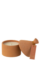 Candle Ceramic Jar Mimosa & Rose Wax Terracota-40H - Majorr