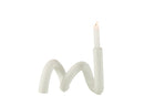 Candle Holder Twist 1Candle Ceramic White - Majorr