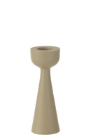 Candle Holder Cone Aluminium Ivory Large - Majorr