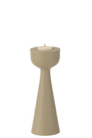 Candle Holder Cone Aluminium Ivory Large - Majorr