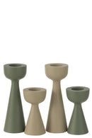 Candle Holder Cone Aluminium Ivory Large - Majorr