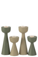 Candle Holder Cone Aluminium Ivory Large - Majorr