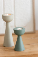 Candle Holder Cone Aluminium Ivory Large - Majorr