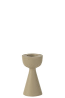 Candle Holder Cone Aluminium Ivory Small - Majorr