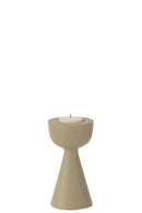 Candle Holder Cone Aluminium Ivory Small - Majorr