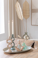 Candle Holder Rings Aluminium Beige Assortment Of 2 - Majorr