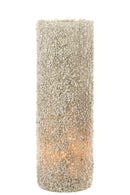 Candleholder Rock Glass/St White Extra Large - Majorr