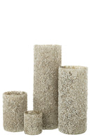 Candleholder Rock Glass/St White Extra Large - Majorr