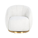 Draaifauteuil Jago white bouclé / brushed gold - Majorr