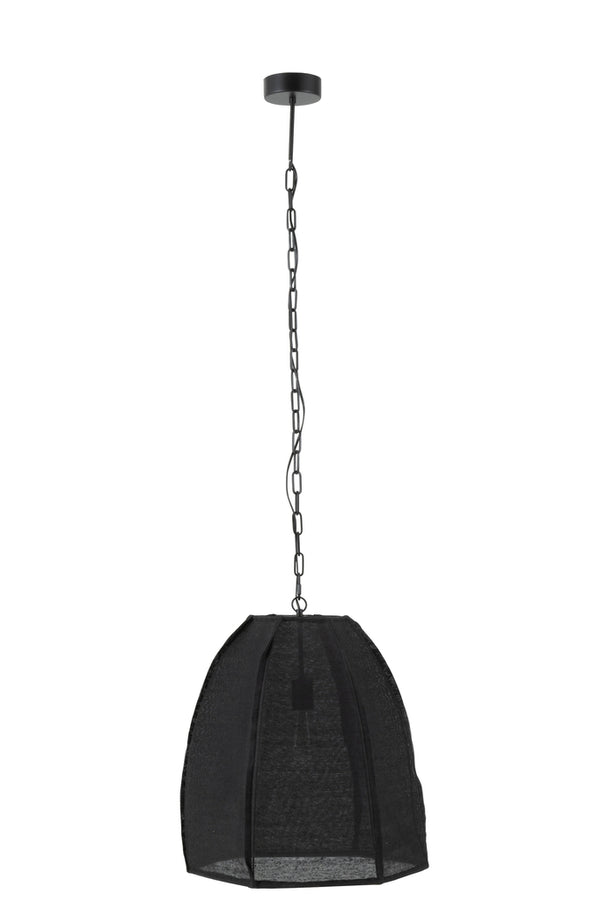 Plafonnier Poire Lin/Fer Noir Petit