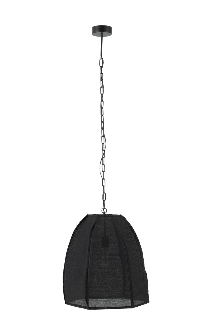 Ceiling Lamp Pear Linen/Iron Black Small - Majorr