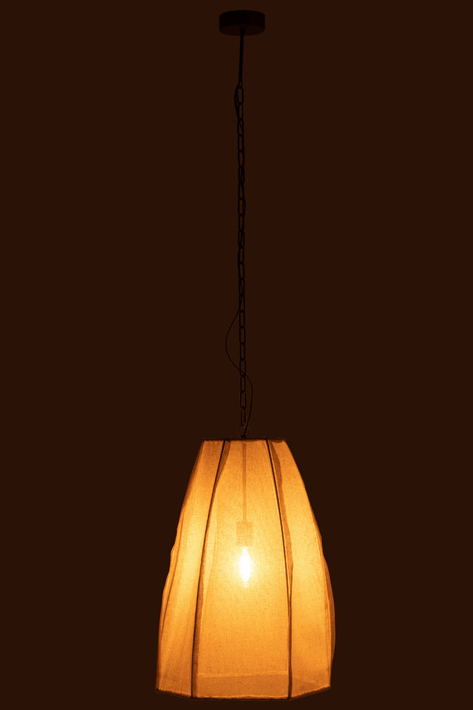 Ceiling Lamp Pear Linen/Iron White Large - Majorr