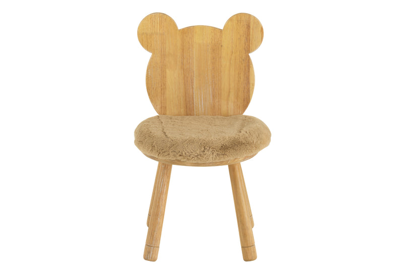 Chair Child Bear Wood Natural