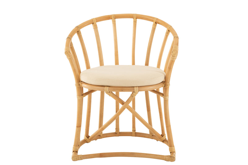 Chair+Cushion Rattan/Textile Natural/White