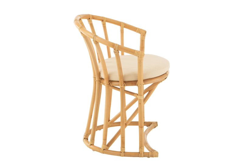 Chair+Cushion Rattan/Textile Natural/White
