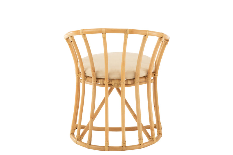 Chair+Cushion Rattan/Textile Natural/White