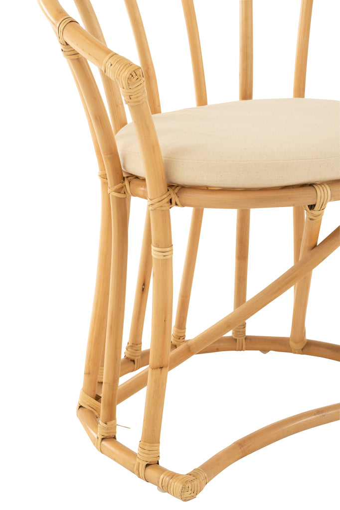 Chair+Cushion Rattan/Textile Natural/White