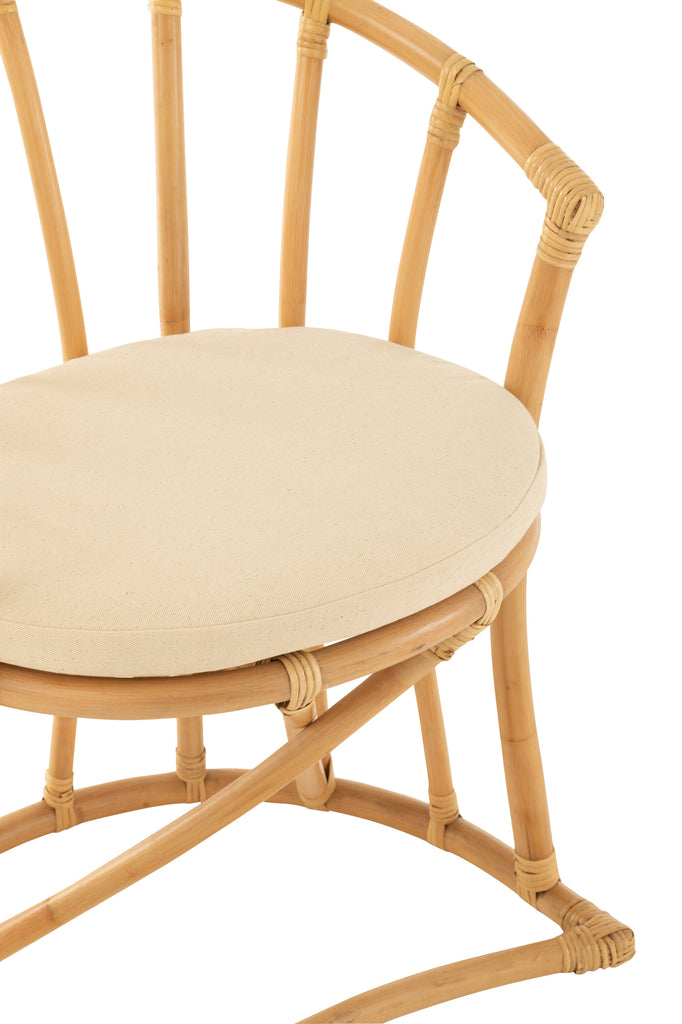 Chair+Cushion Rattan/Textile Natural/White