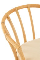 Chair+Cushion Rattan/Textile Natural/White - Majorr