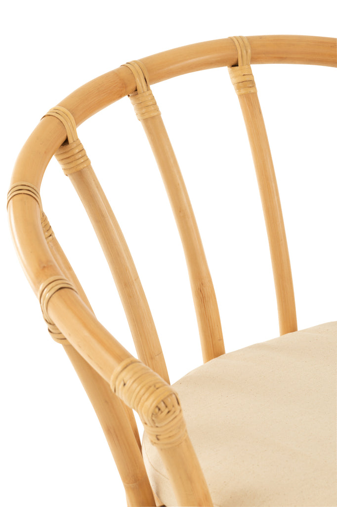Chair+Cushion Rattan/Textile Natural/White
