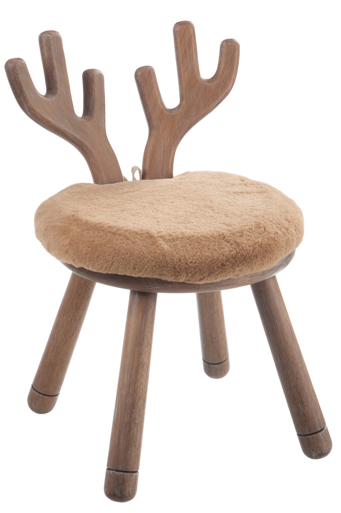 Chair Ear Deer Wood Natural - Majorr