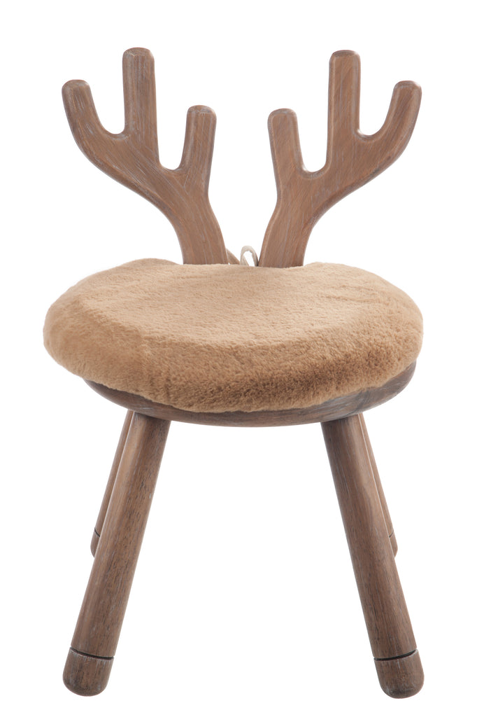 Chair Ear Deer Wood Natural - Majorr