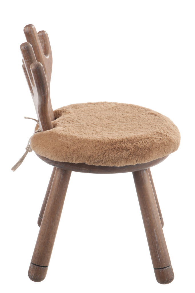 Chair Ear Deer Wood Natural - Majorr