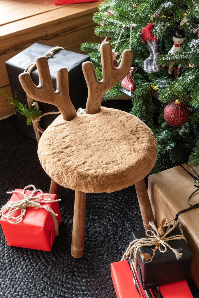 Chair Ear Deer Wood Natural - Majorr