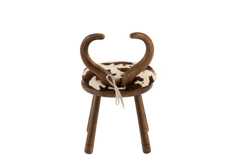 Chair Ears Cow Wood Brown