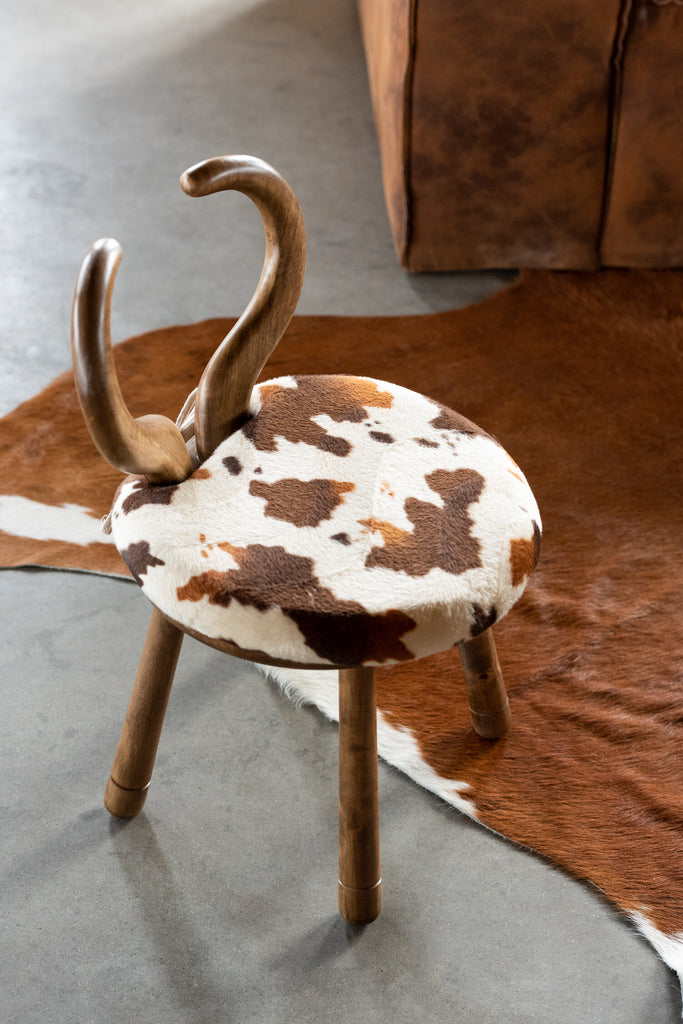 Chair Ears Cow Wood Brown - Majorr