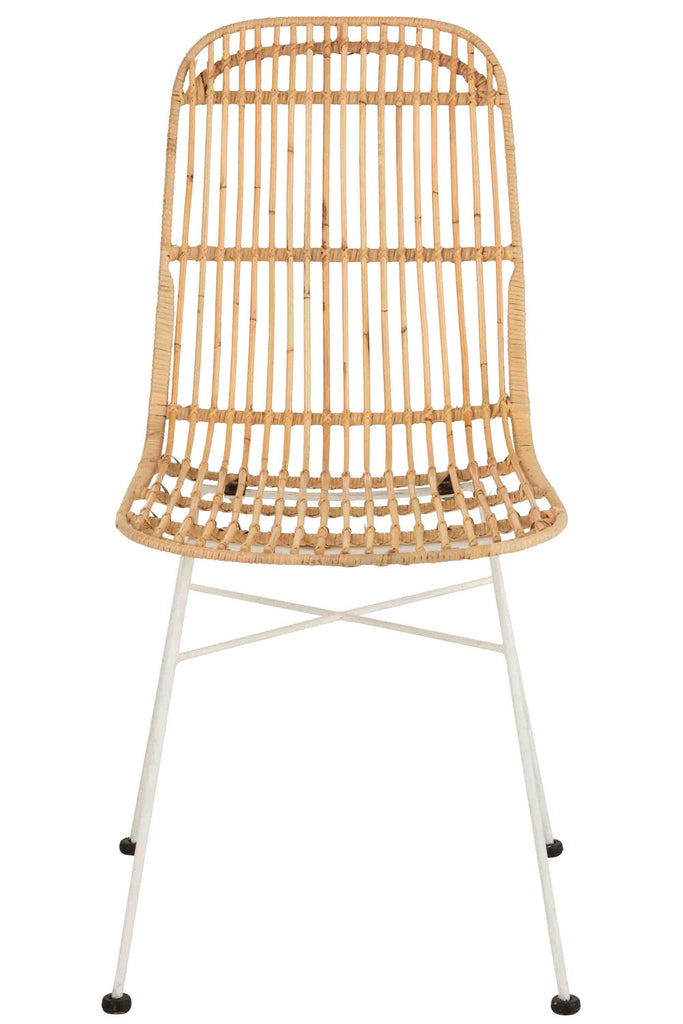 Chair Ema Rattan/Metal Natural/White - Majorr