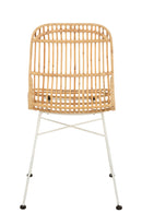 Chair Ema Rattan/Metal Natural/White - Majorr