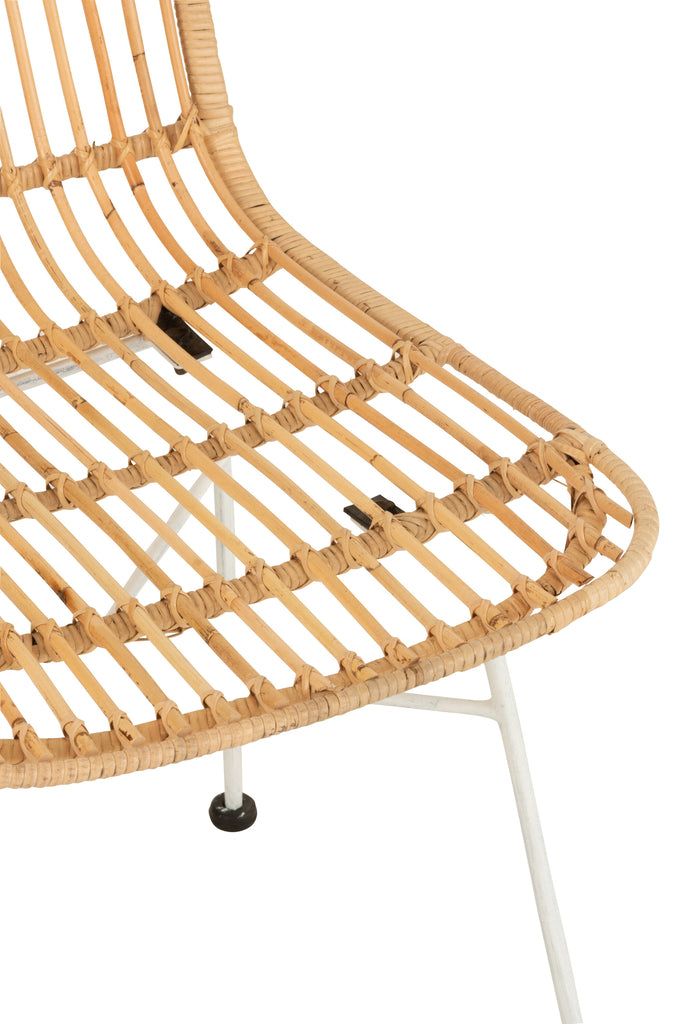 Chair Ema Rattan/Metal Natural/White - Majorr