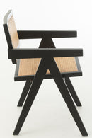Chair Grid Ash Wood/Rattan Black - Majorr