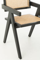Chair Grid Ash Wood/Rattan Black - Majorr