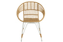 Chair Jeanne Outdoors Met/Rattan Natural/White - Majorr