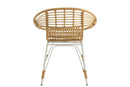 Chair Jeanne Outdoors Met/Rattan Natural/White - Majorr
