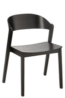 Chair Laga Oak Wood/Plywood Black - Majorr