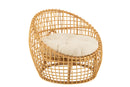 Chair Lise+Cushion 1 Person Rattan/Textile Natural/White - Majorr